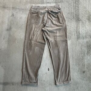 VTG GANT Men Tan Corduroy Distressed Pleated Relaxed Fit Pants Waist 34